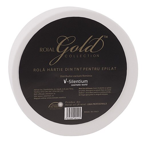 Rola de hartie pentru epilat alba pretaiata Roial Gold Collection Italia 7cm*100m