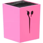 Suport organizator pentru foarfece de coafură si frizerie roz