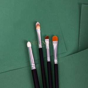 Set 4 pensule profesionale Splendor pentru ochi si sprancene par sintetic + borseta