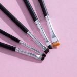 Set 5 pensule profesionale Splendor precizie stilizare sprancene detalii + borseta SP013