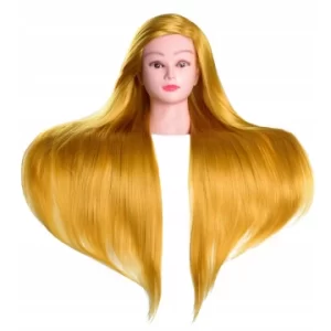 Cap de manechin Antonia din par sintetic blond 90 cm si suport masa