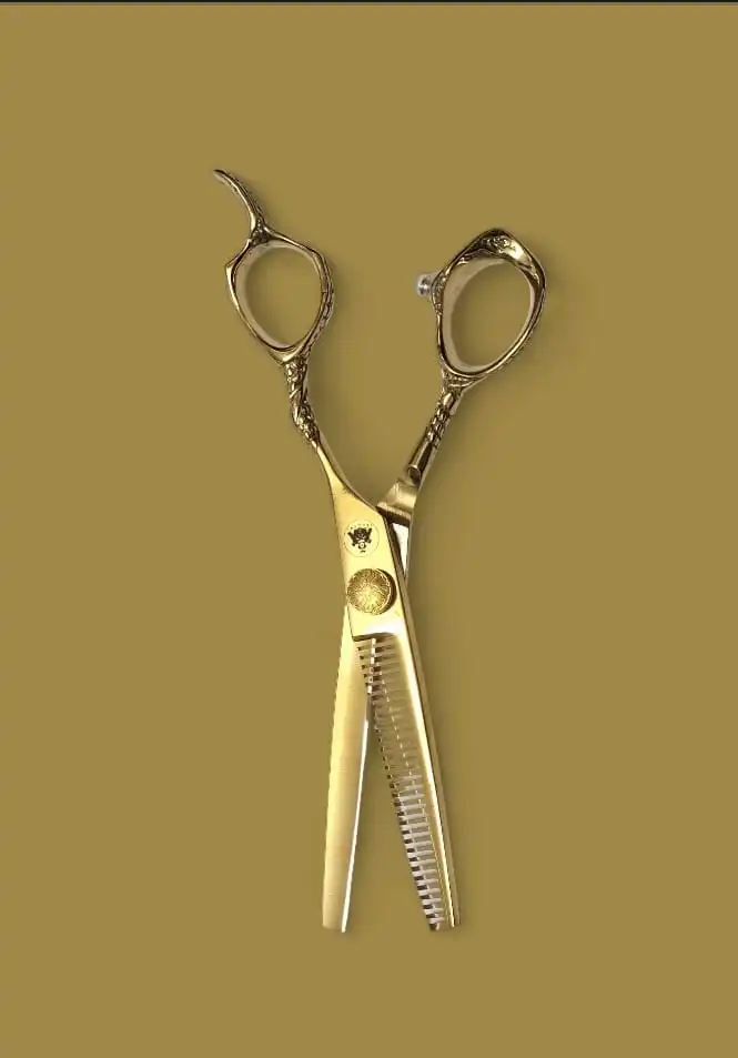 Set foarfece de tuns si filat Mikashi ShogunS GOLD SAMURAI 6 INCH1