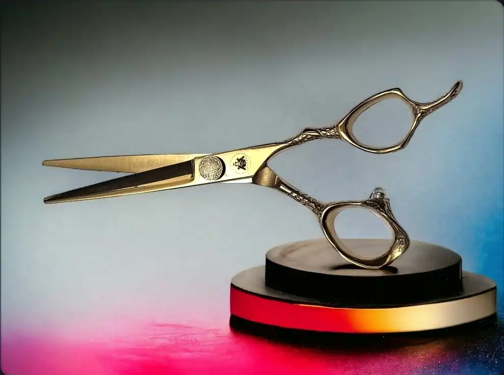 Set foarfece de tuns si filat Mikashi ShogunS GOLD SAMURAI 6 INCH3