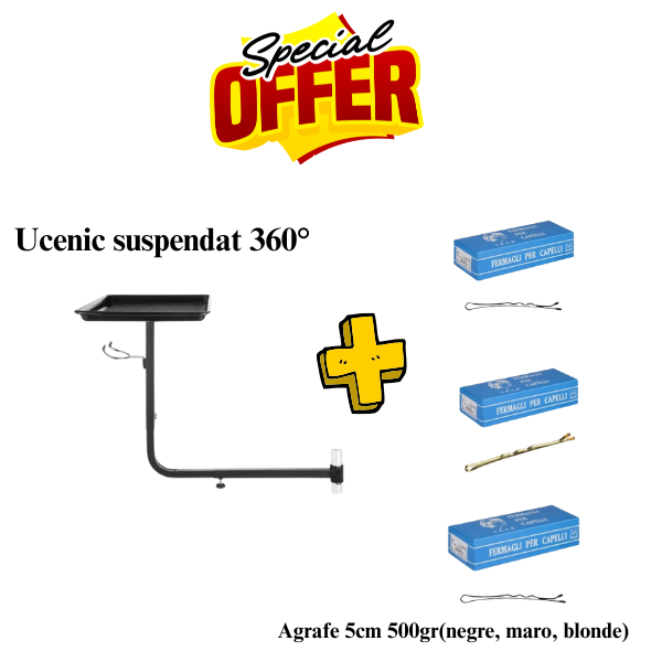 Set Promo Ucenic suspendat 360°, cu rotire completa + 3 cutii agrafe 5cm Sabrina 500gr Set Promo Ucenic suspendat 360°, cu rotire completa + 3 cutii agrafe 5cm Sabrina 500gr