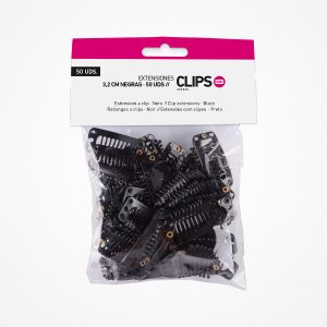 Clipsuri clip-on pentru extensii de par 3,2 CM. Negre 50 BUC. BIFULL
