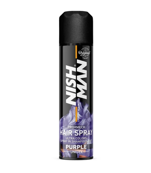 Spray de par colorat NISH MAN - 150 ml - Mov